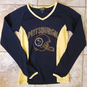 NFL Football Pittsburgh Steelers Long-Sleeve Shirt Youth Size Approx Youth Large